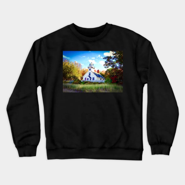 "Mission Point Lighthouse" - Traverse City, MI Crewneck Sweatshirt by Colette22